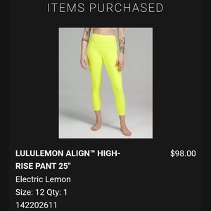 Lululemon Align Leggings Size 12 Brand New